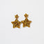 Double Star Dangle Earrings in Chunky Gold Glitter - Sleepy Mountain