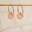 Dusty Pink Daisy Hoop Earrings - Sleepy Mountain