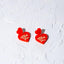 F U Double Heart Dangle Earrings - Red - Sleepy Mountain