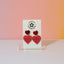 F U Double Heart Dangle Earrings - Red Mirror Acrylic - Sleepy Mountain