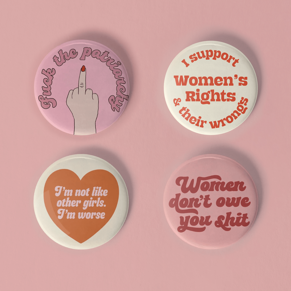 Feminist buttons set of 4 - Sleepy Mountain