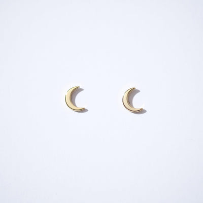 Fine Essentials - Crescent Moon Stud Earrings - Sleepy Mountain
