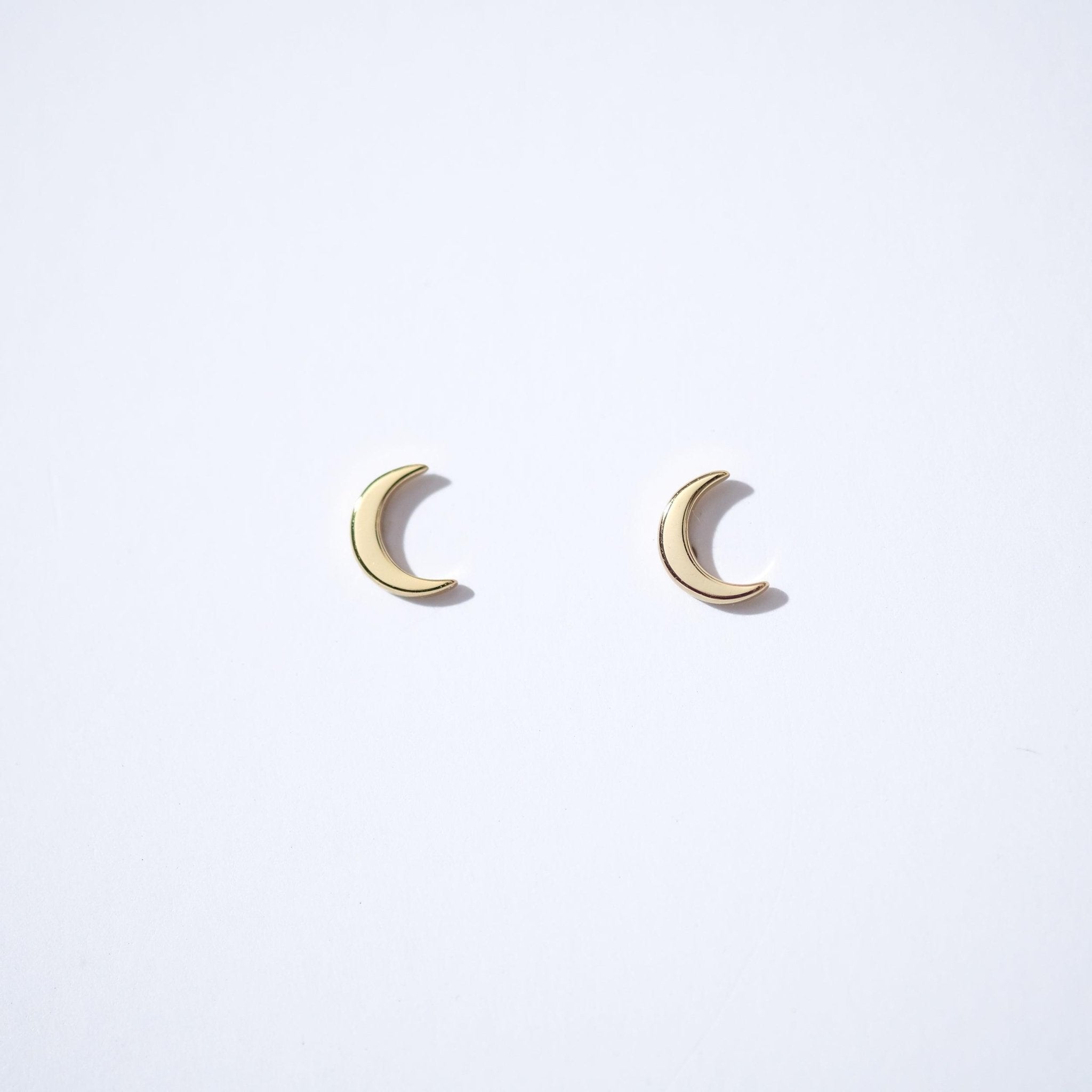 Fine Essentials - Crescent Moon Stud Earrings - Sleepy Mountain