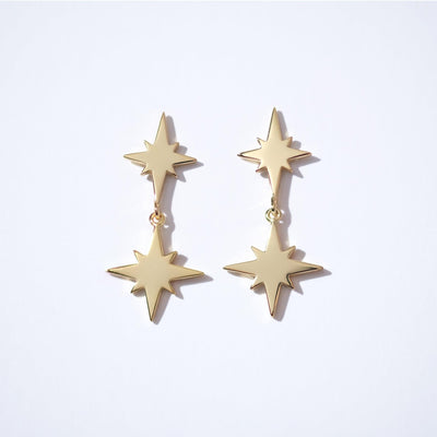 Fine Essentials - Double star dangle earrings - Sleepy Mountain