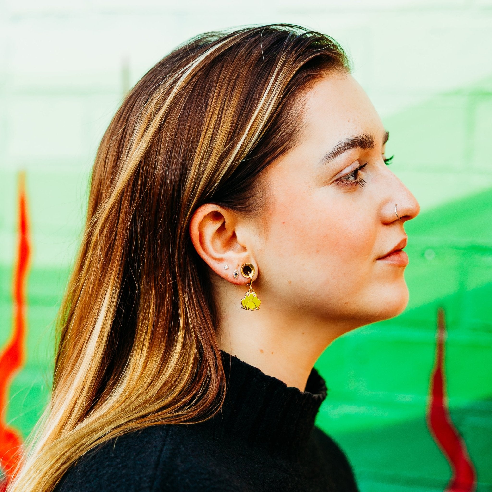 Frog Huggie Hoop Earrings - Sleepy Mountain