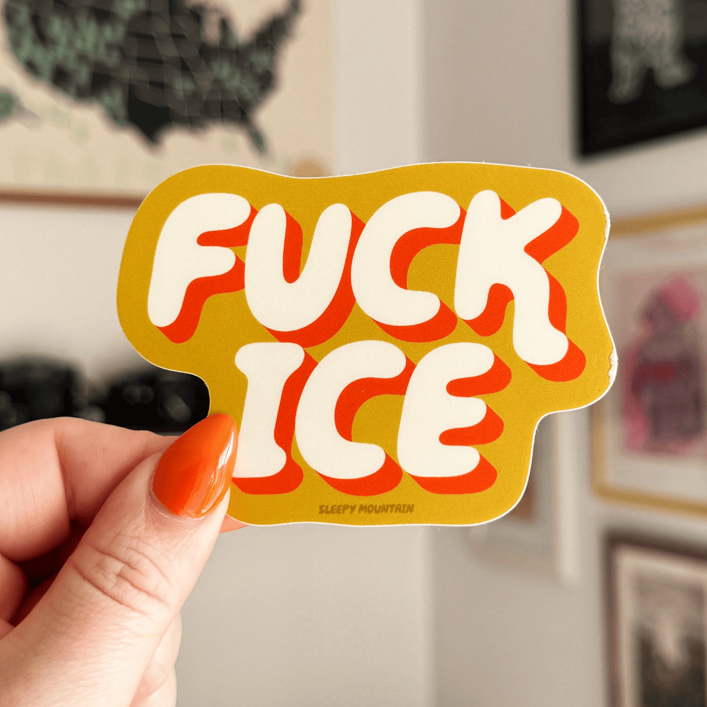 Fuck ICE Sticker Green - Sleepy Mountain