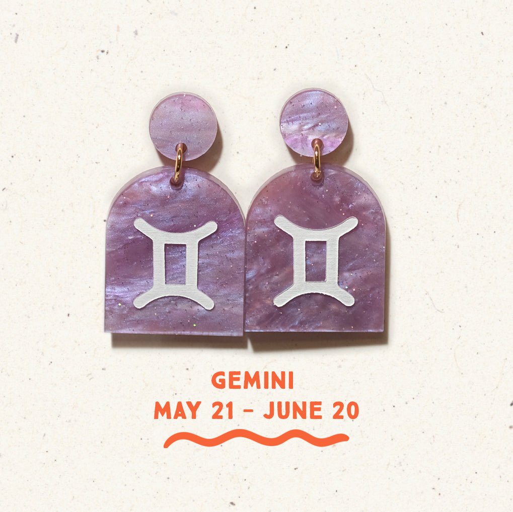 Gemini Zodiac Earrings - Sleepy Mountain