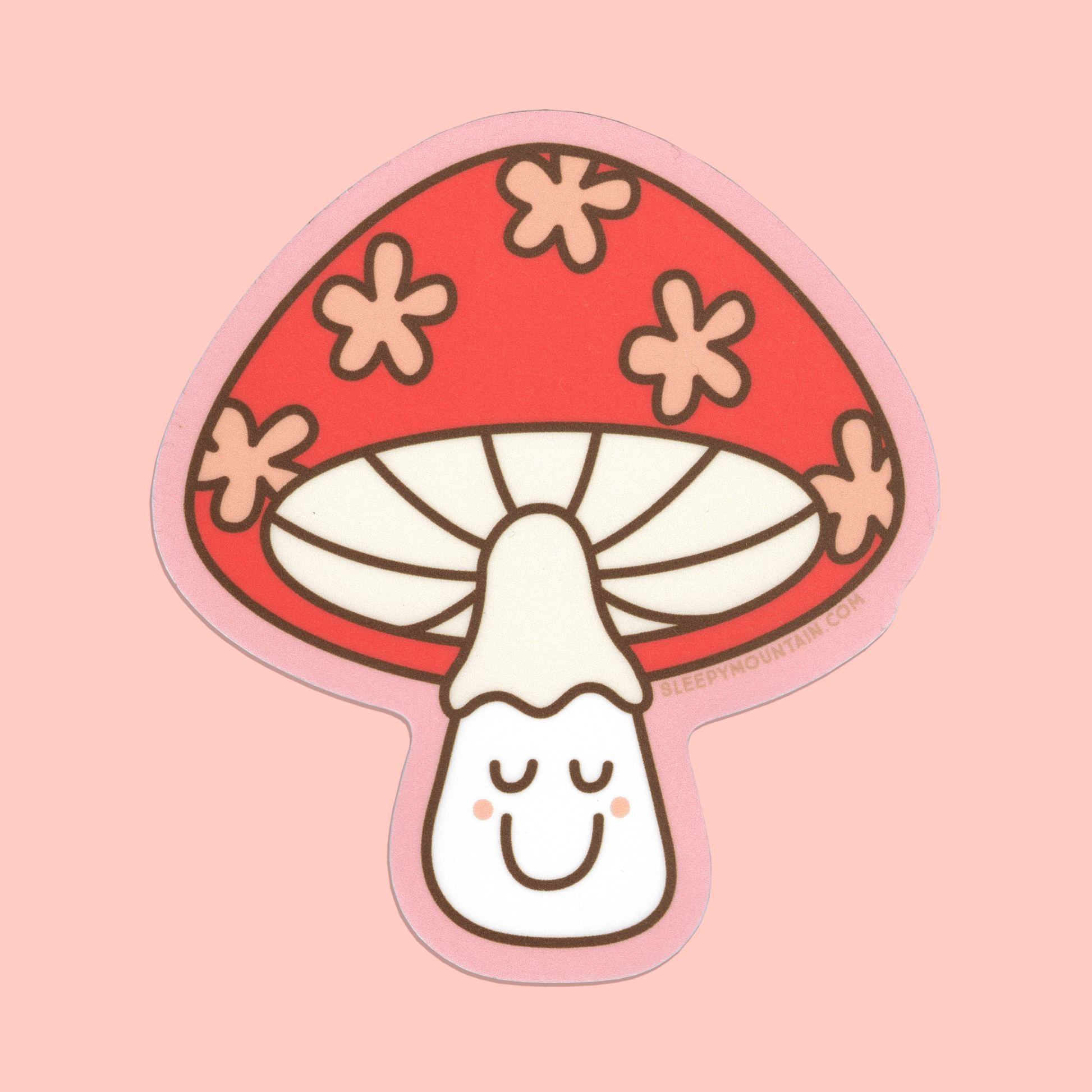 Happy Mushroom Sticker - Sleepy Mountain