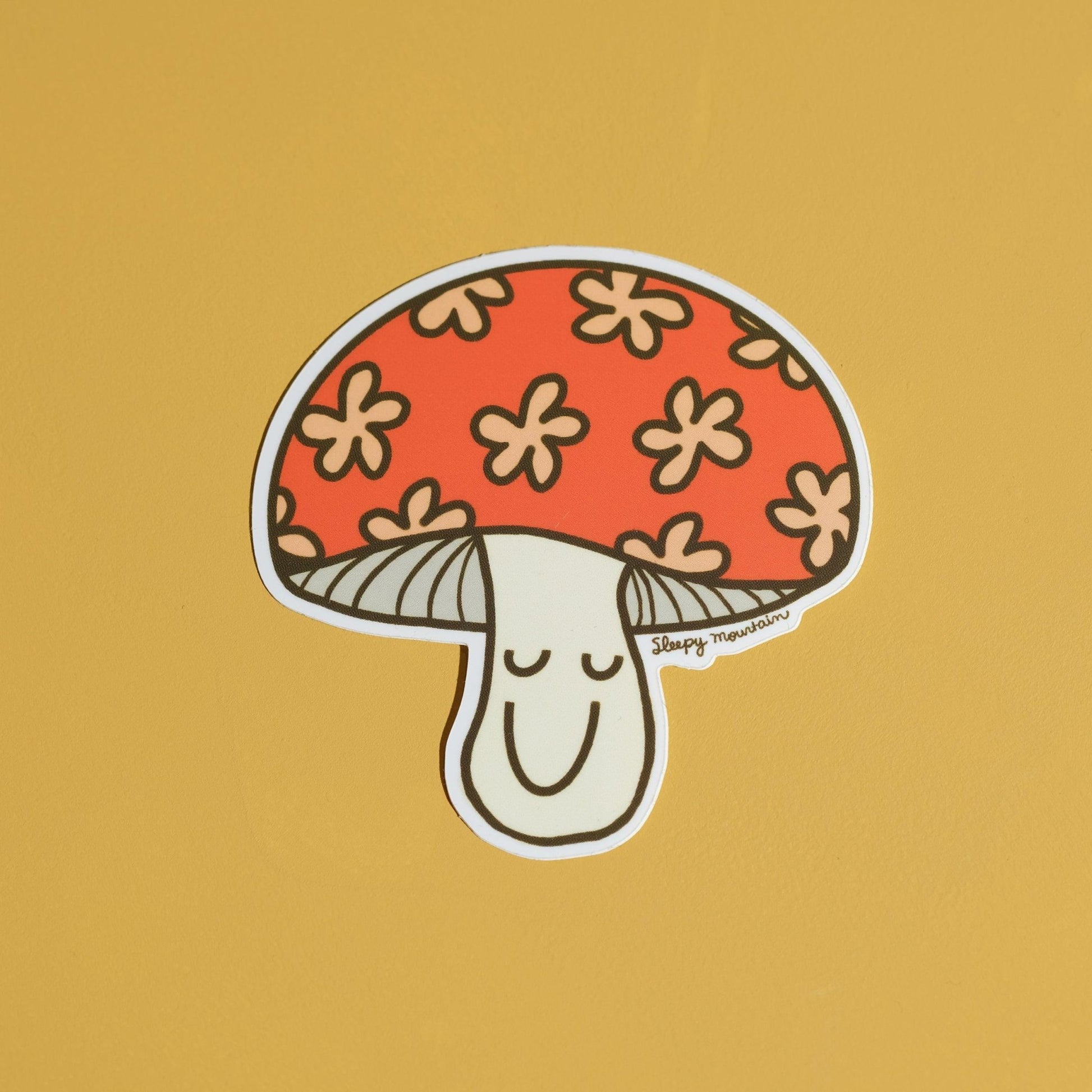 Happy Mushroom Sticker - Sleepy Mountain
