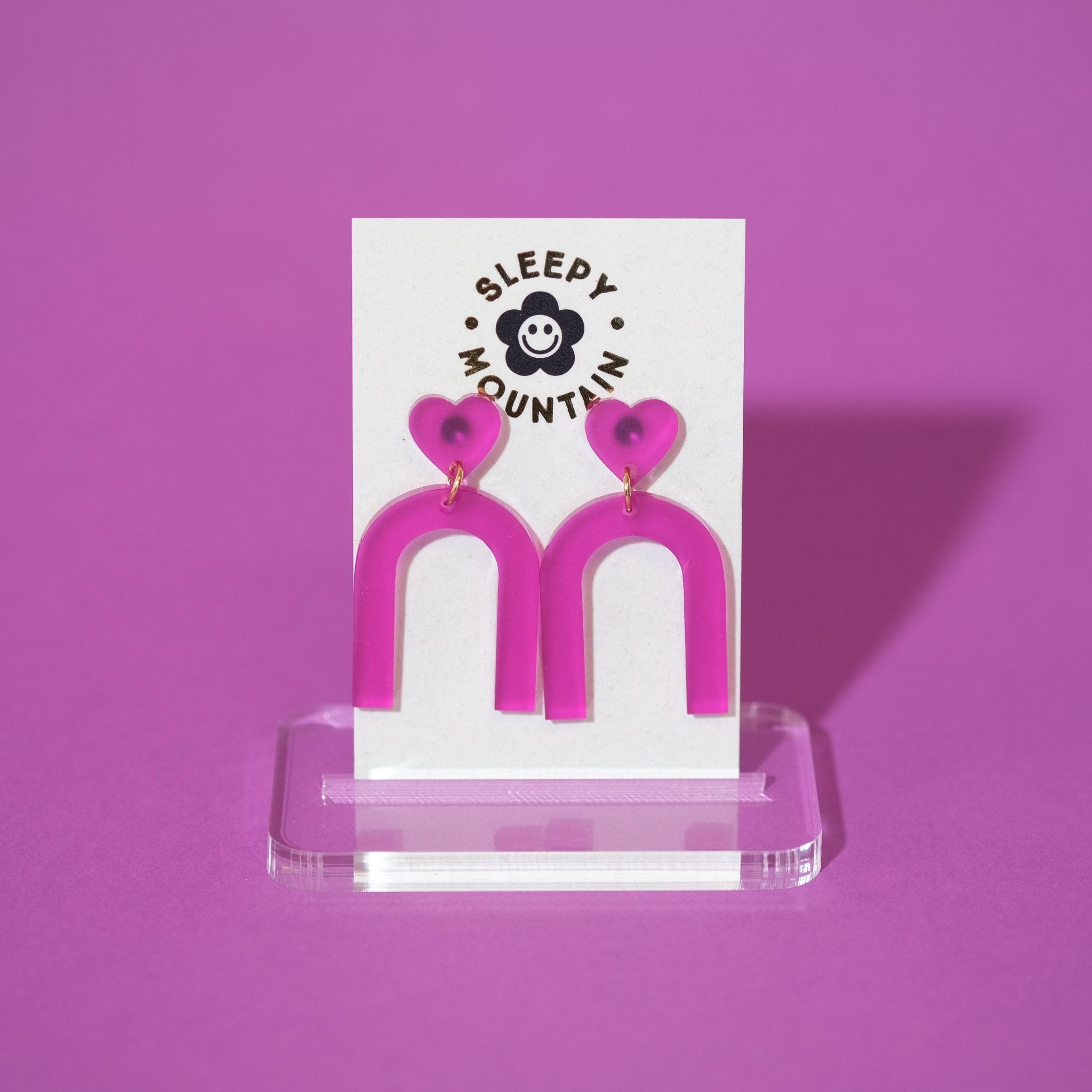 Heart Drop Arch Earrings in Plum - Sleepy Mountain
