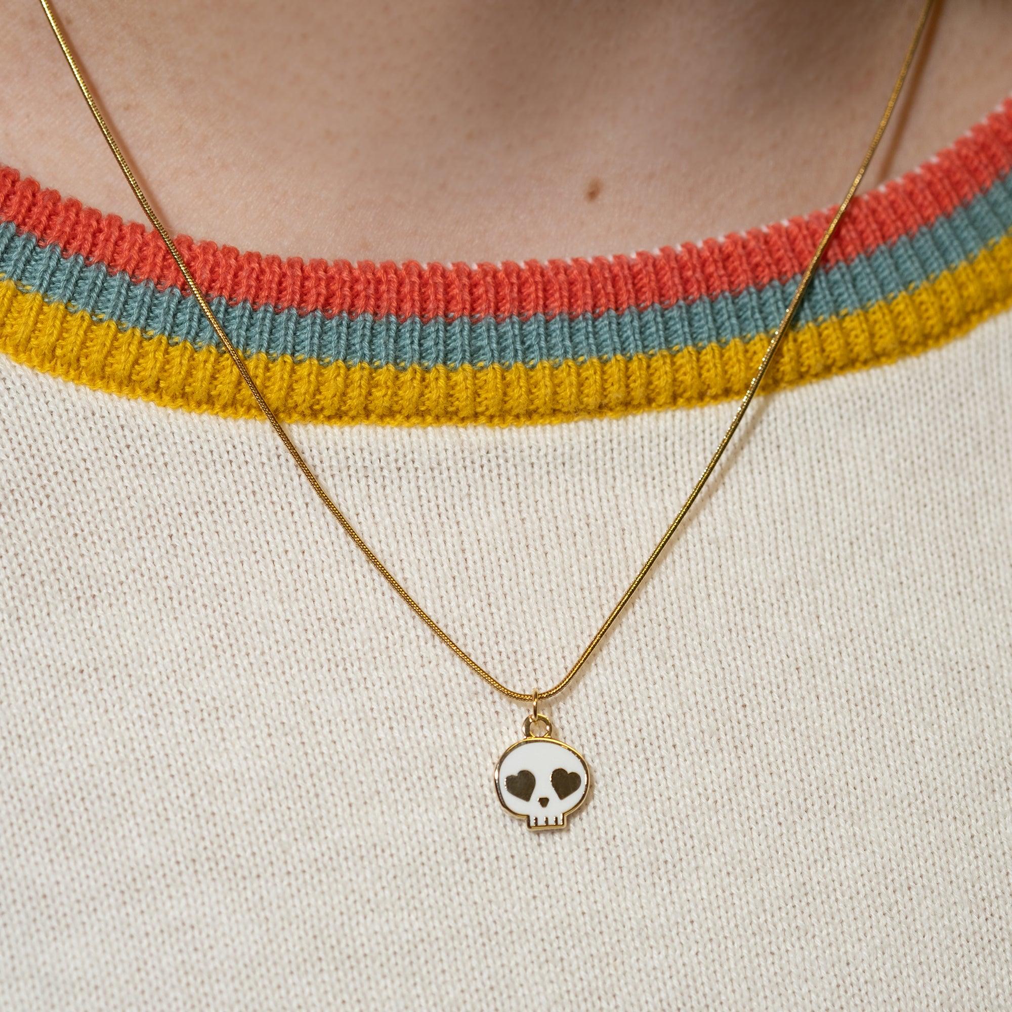 Heart Eyed Skull Necklace - Sleepy Mountain