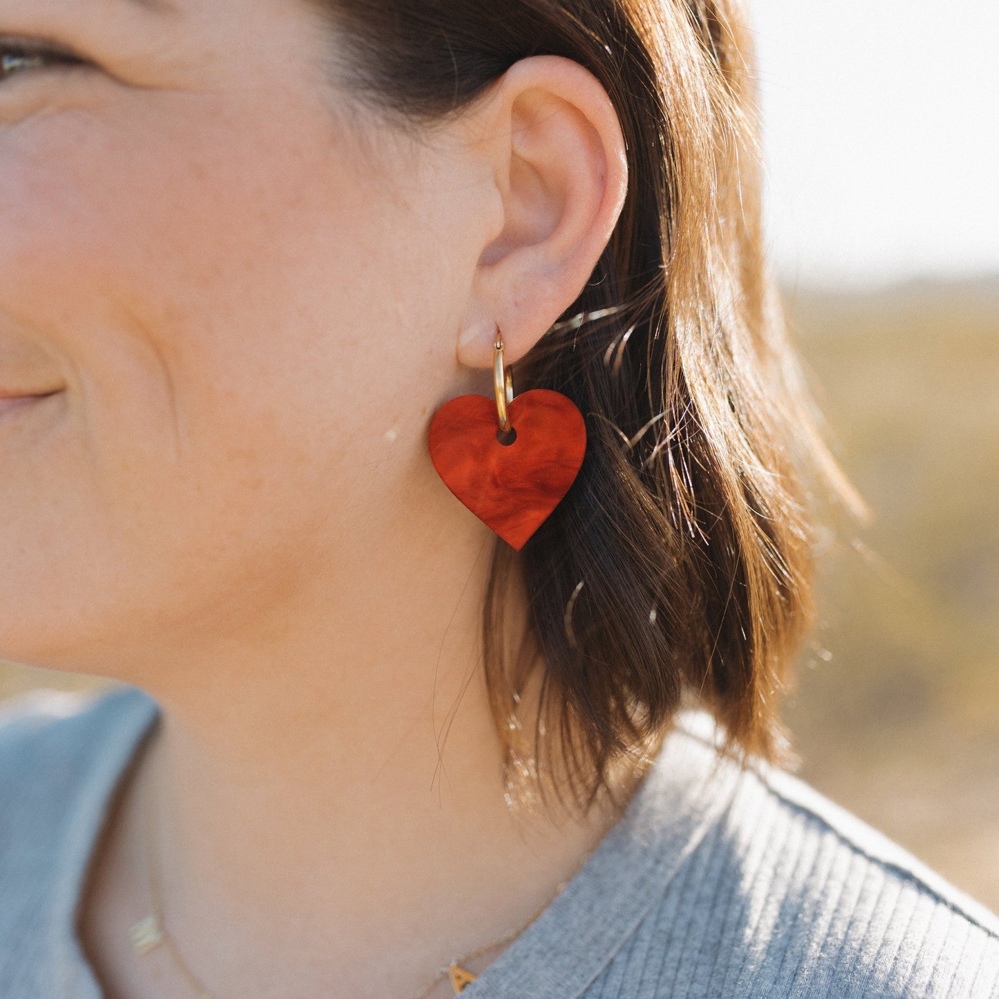 Heart Hoop Earrings in Love Potion - Sleepy Mountain