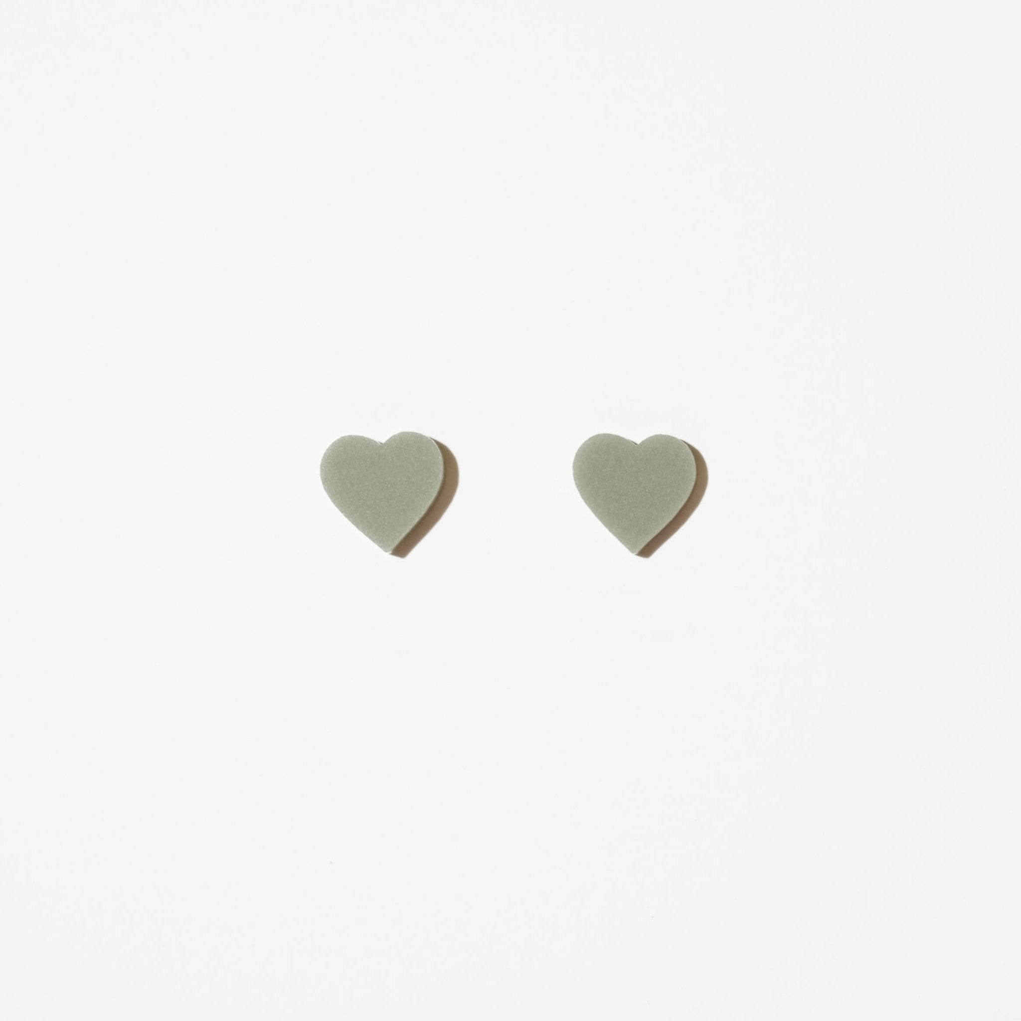 Heart Stud Earrings - Sage - Sleepy Mountain