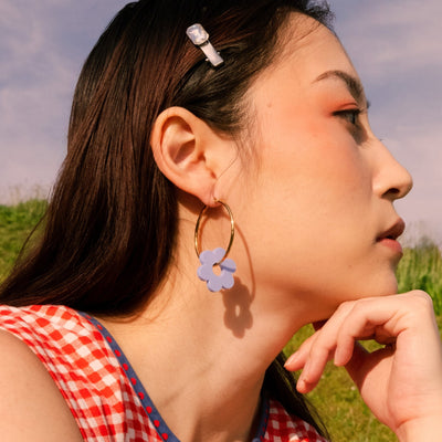 Hoopsy Daisy Periwinkle Hoop Earrings - Sleepy Mountain