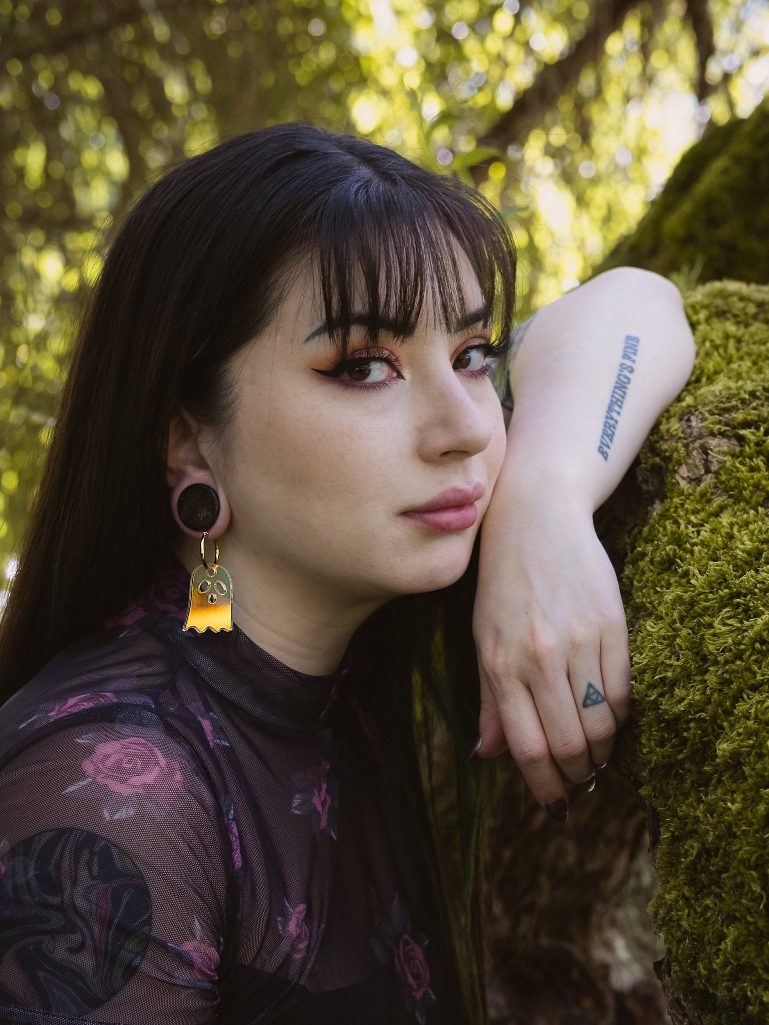 Iridescent Ghost Hoop Earrings - Sleepy Mountain