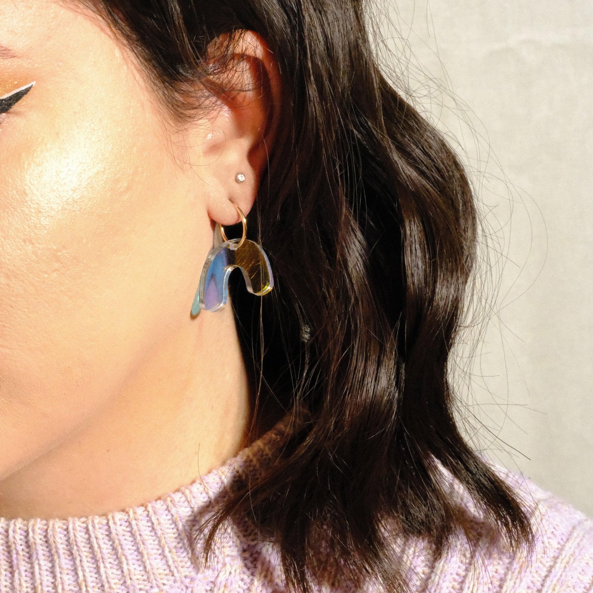 Iridescent - Mini Arch Hoop Earrings - Sleepy Mountain