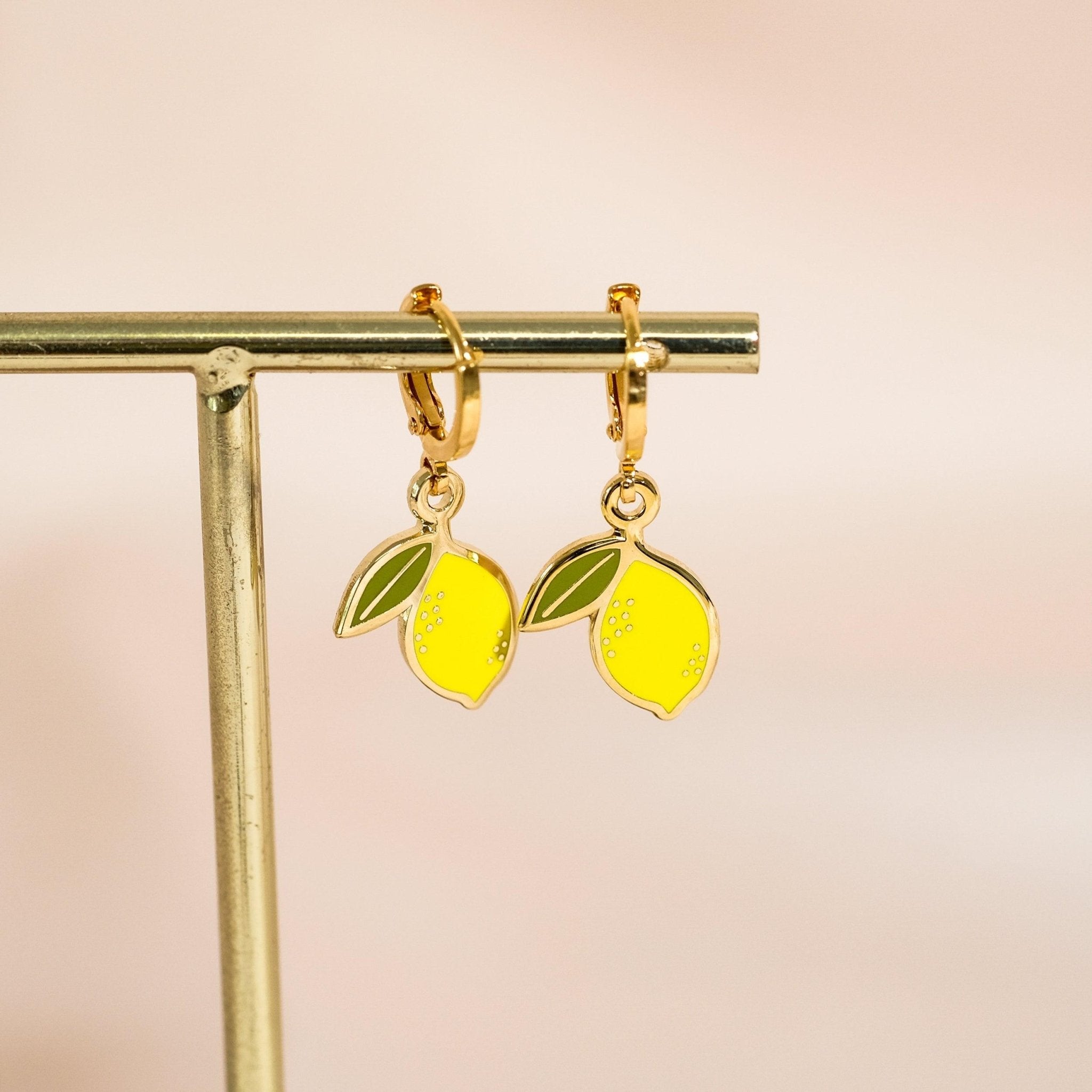 Lemon Huggie Hoop Earrings - Sleepy Mountain