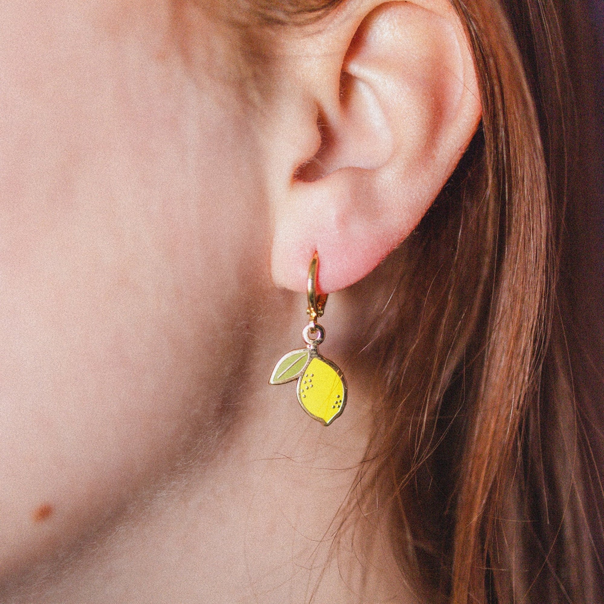 Lemon Huggie Hoop Earrings - Sleepy Mountain
