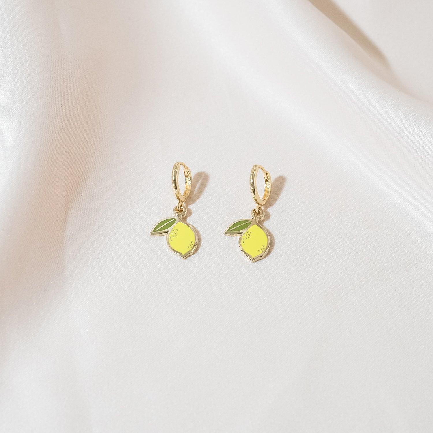 Lemon Huggie Hoop Earrings - Sleepy Mountain
