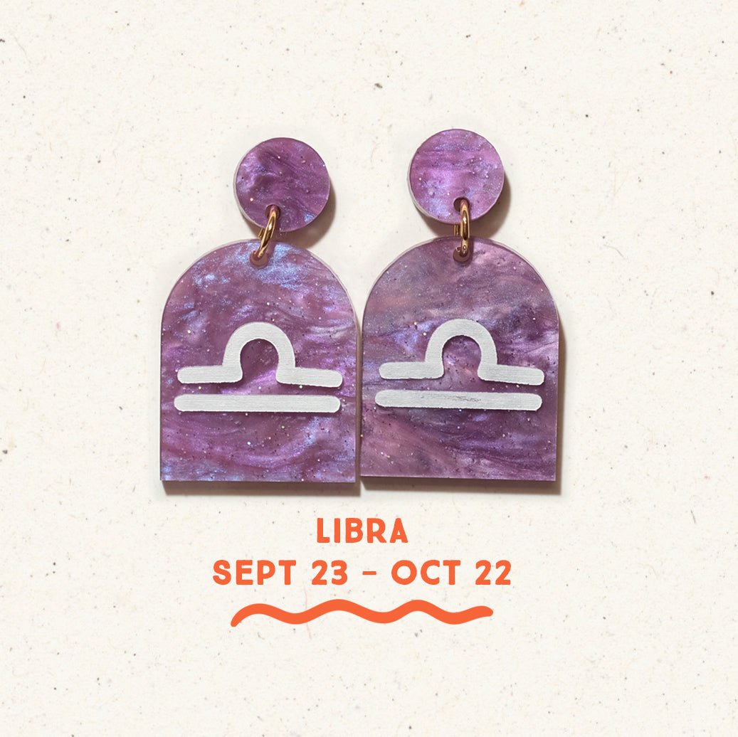Libra Zodiac Earrings - Sleepy Mountain