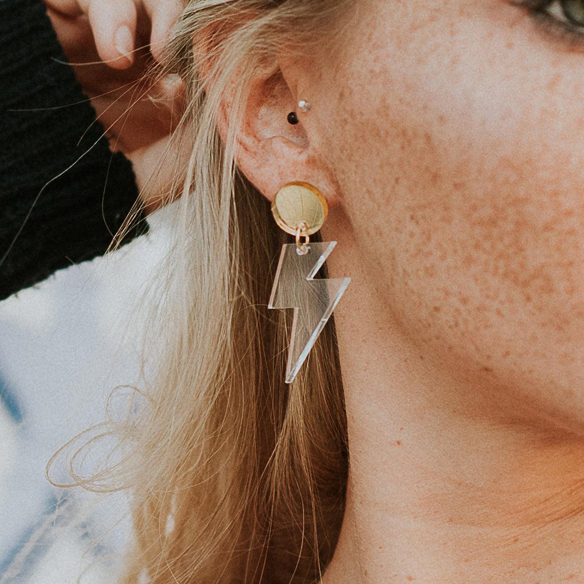 Lightning Bolt Dangle Earrings - Sleepy Mountain