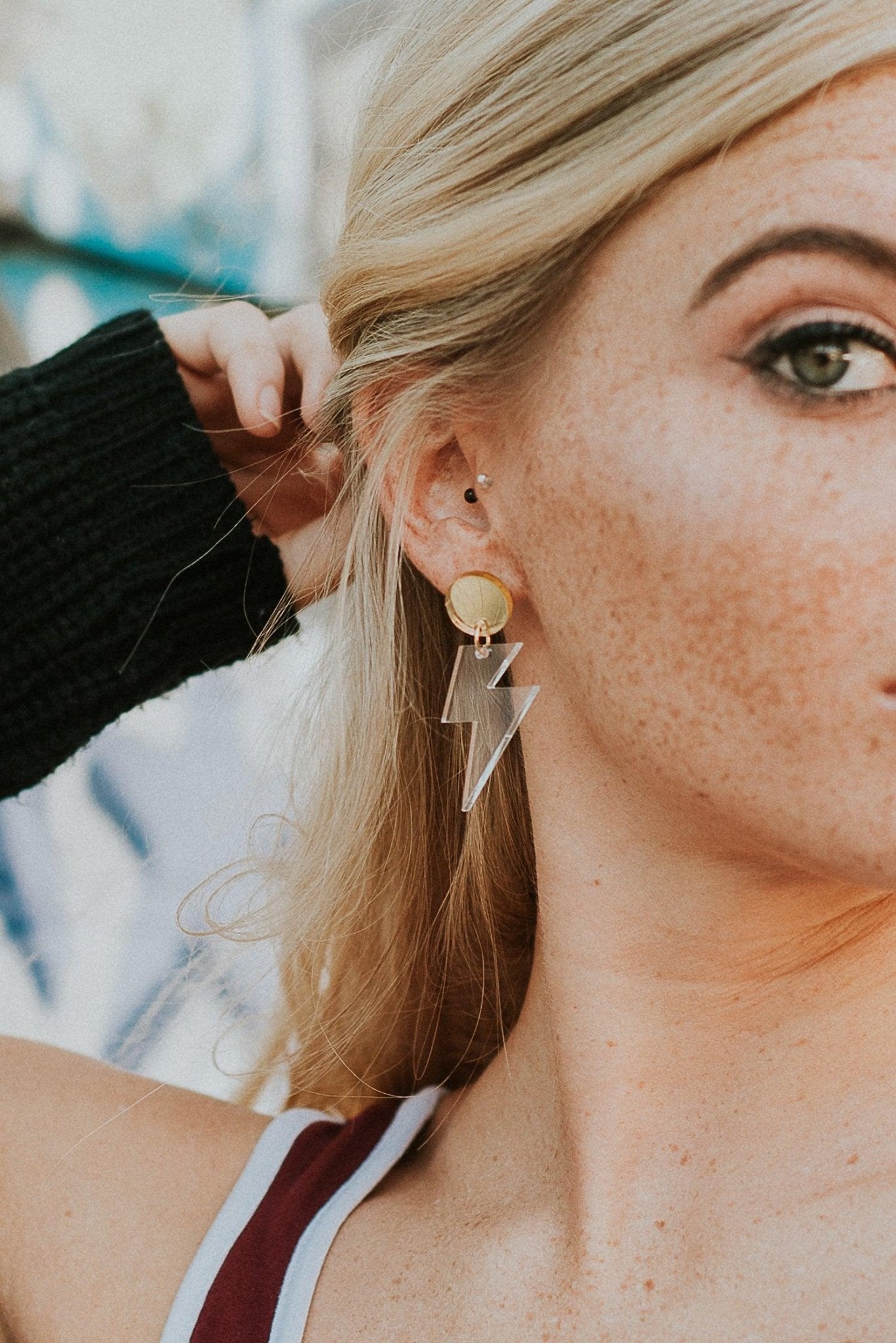 Lightning Bolt Dangle Earrings - Sleepy Mountain