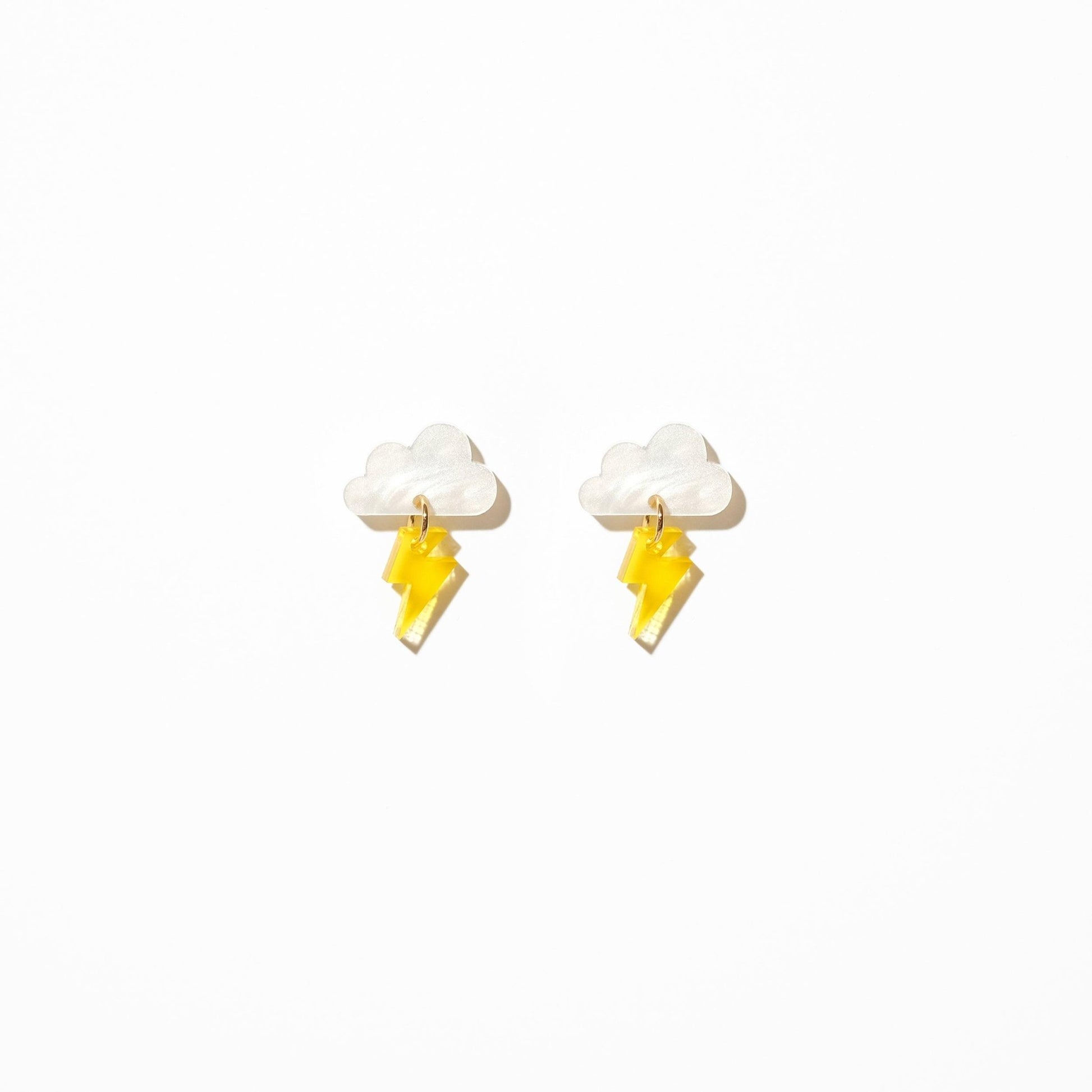 Lightning cloud mini dangle earrings - Sleepy Mountain
