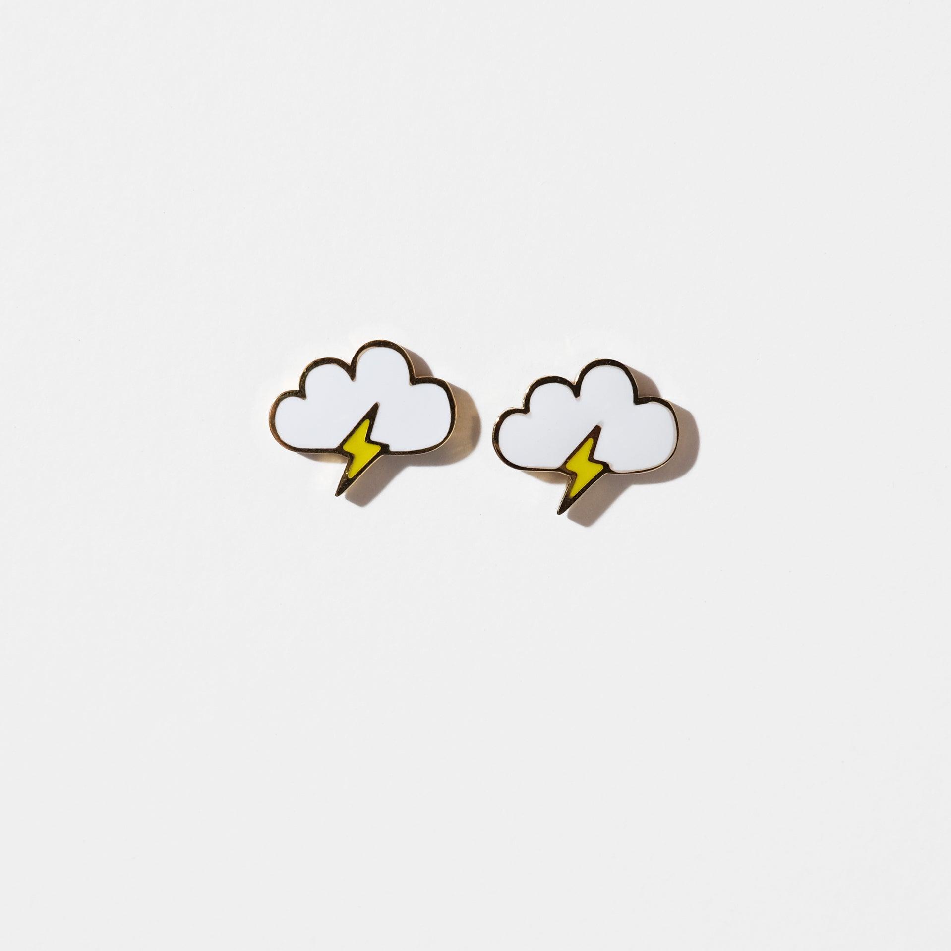 Lightning Cloud Stud Earrings - Sleepy Mountain
