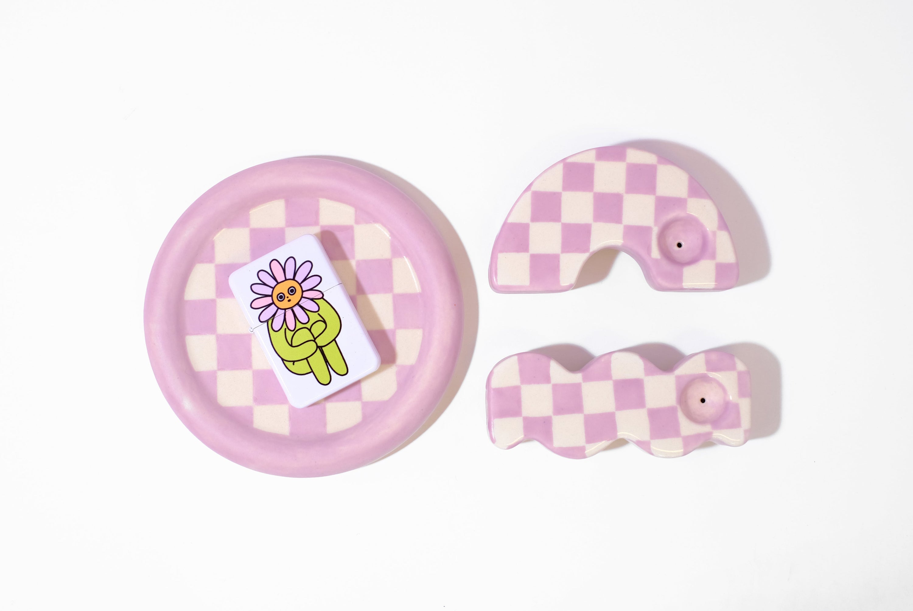 Lilac checkered coaster - Sleepy Mountain
