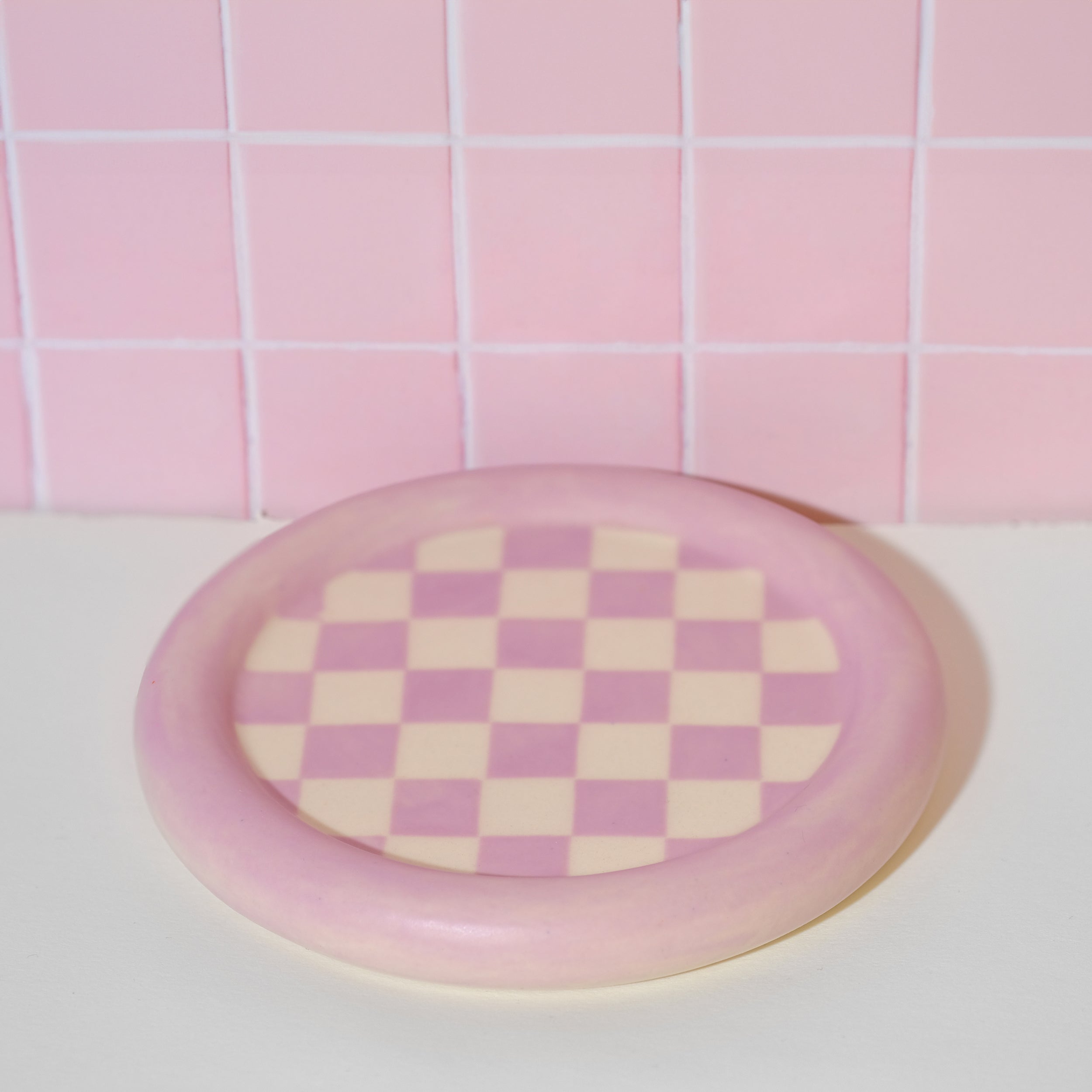 Lilac checkered coaster - Sleepy Mountain