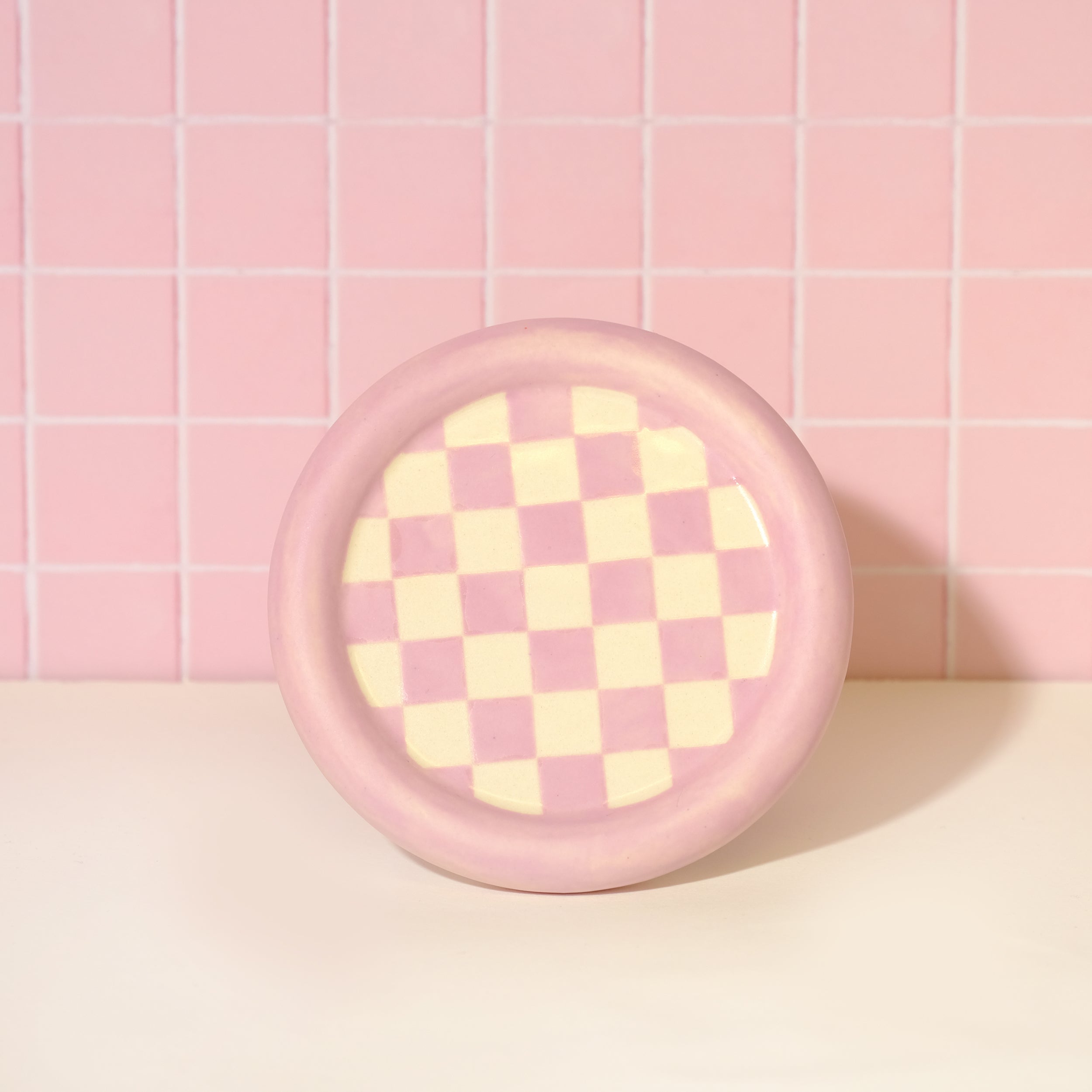 Lilac checkered coaster - Sleepy Mountain