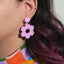Lilac Daisy Dangle Earrings - Sleepy Mountain