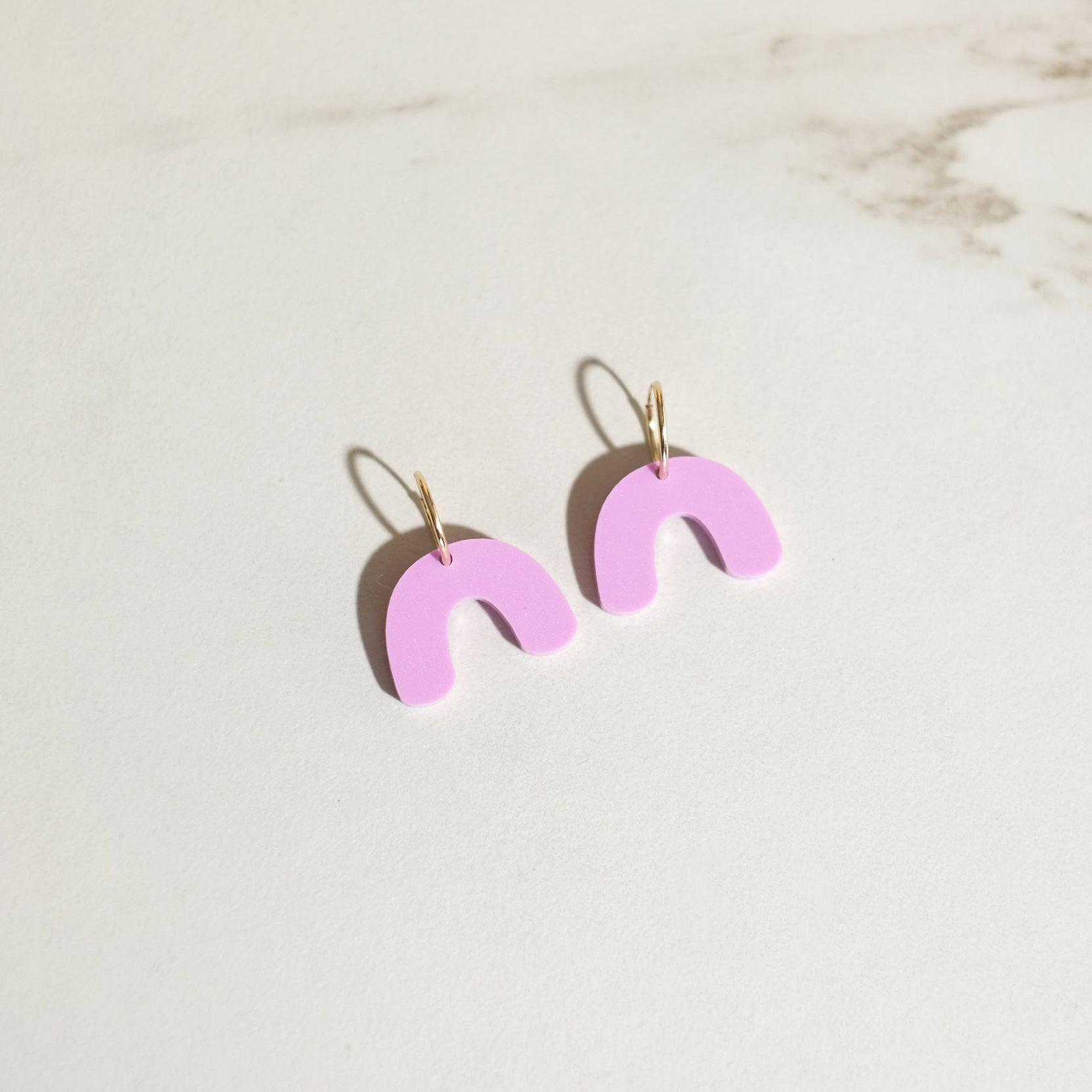 Lilac Mini Arch Hoop Earrings - Sleepy Mountain