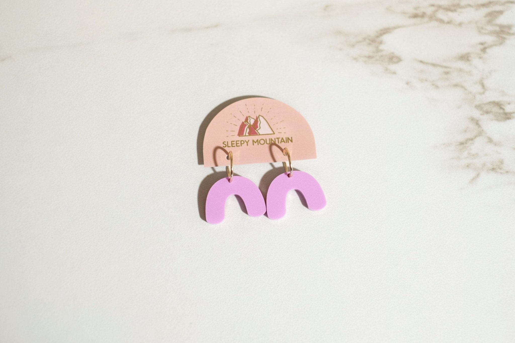 Lilac Mini Arch Hoop Earrings - Sleepy Mountain