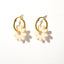 Marguerite daisy hoop earrings in linen white - Sleepy Mountain