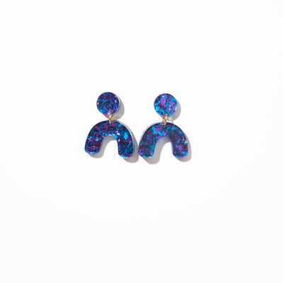 Mini arch dangle earrings - Blue Velvet - Sleepy Mountain