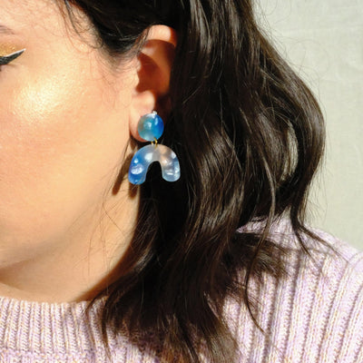 Mini Arch Earrings Petals Collection - Blue Dream - Sleepy Mountain