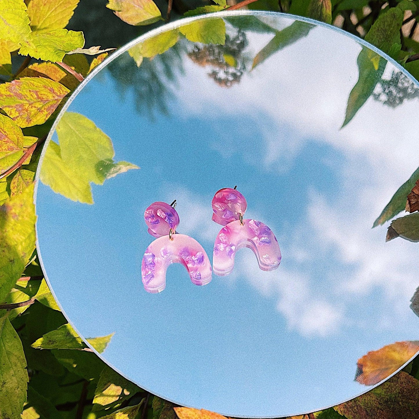 Mini Arch Earrings Petals Collection - Purple Haze - Sleepy Mountain