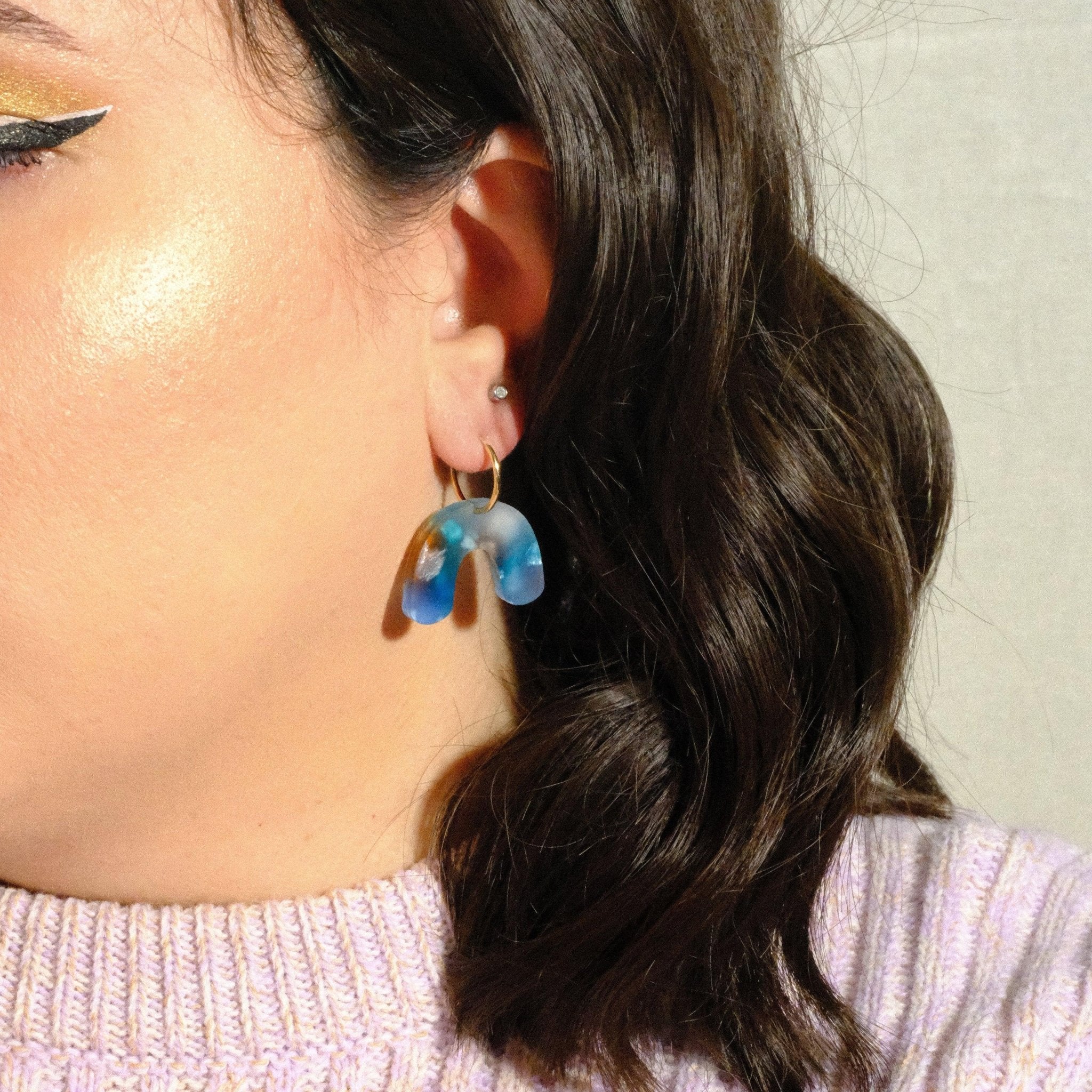 Mini Arch Hoop Earrings - Blue Dream - Sleepy Mountain