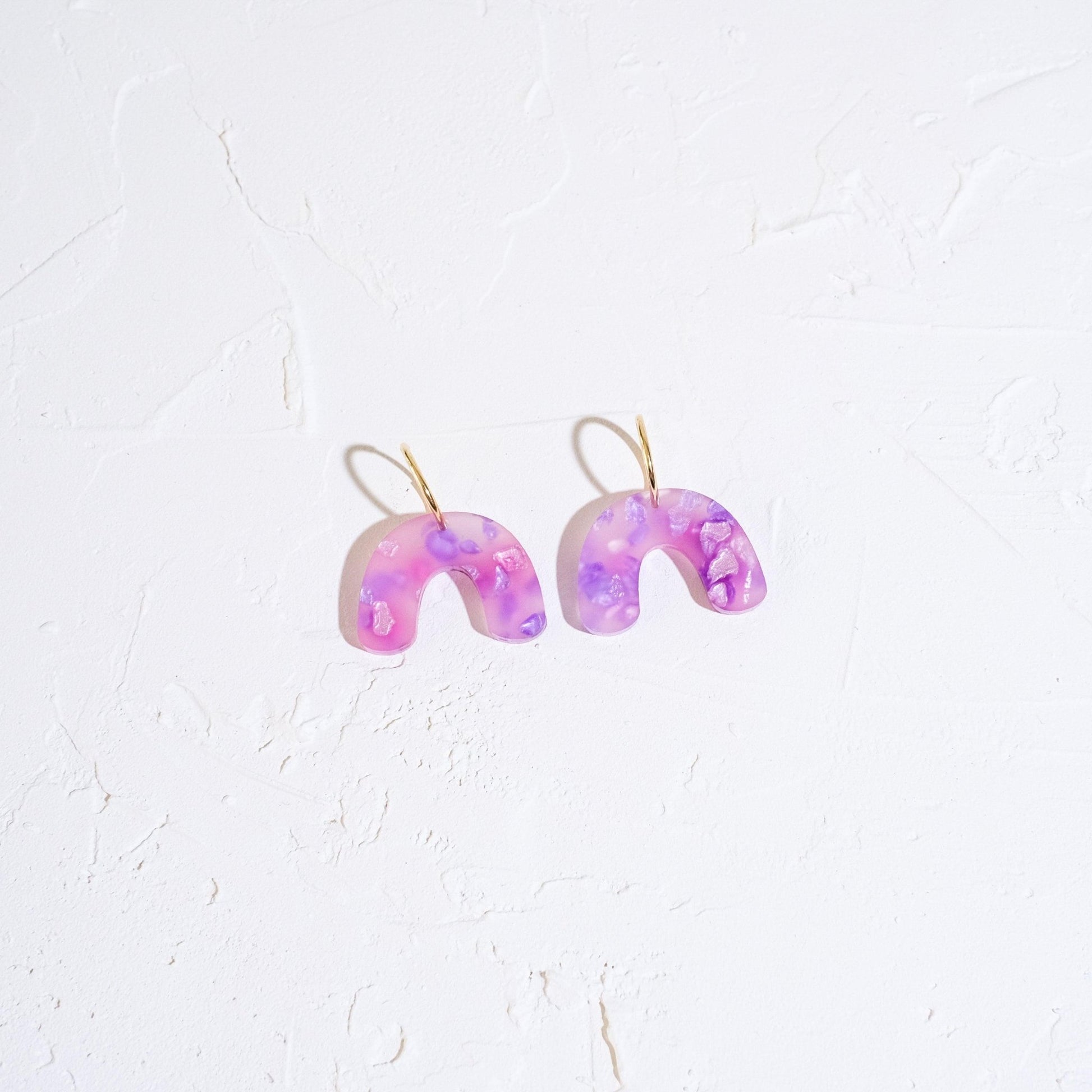Mini Arch Hoop Earrings - Purple Haze - Sleepy Mountain