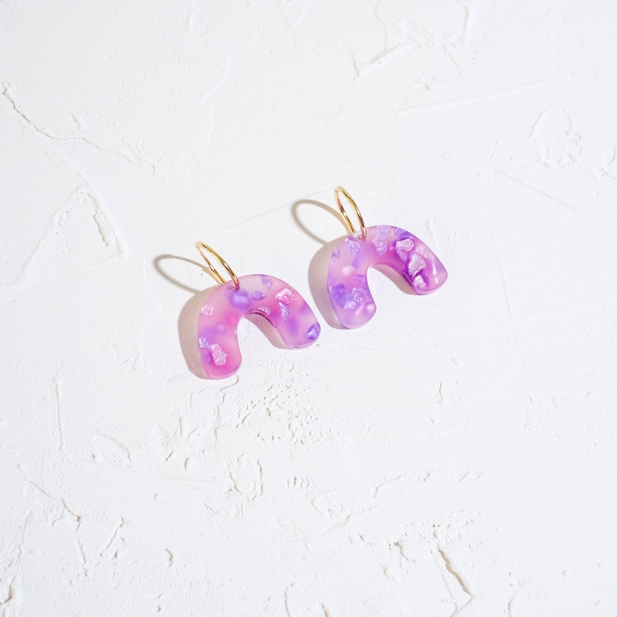 Mini Arch Hoop Earrings - Purple Haze - Sleepy Mountain