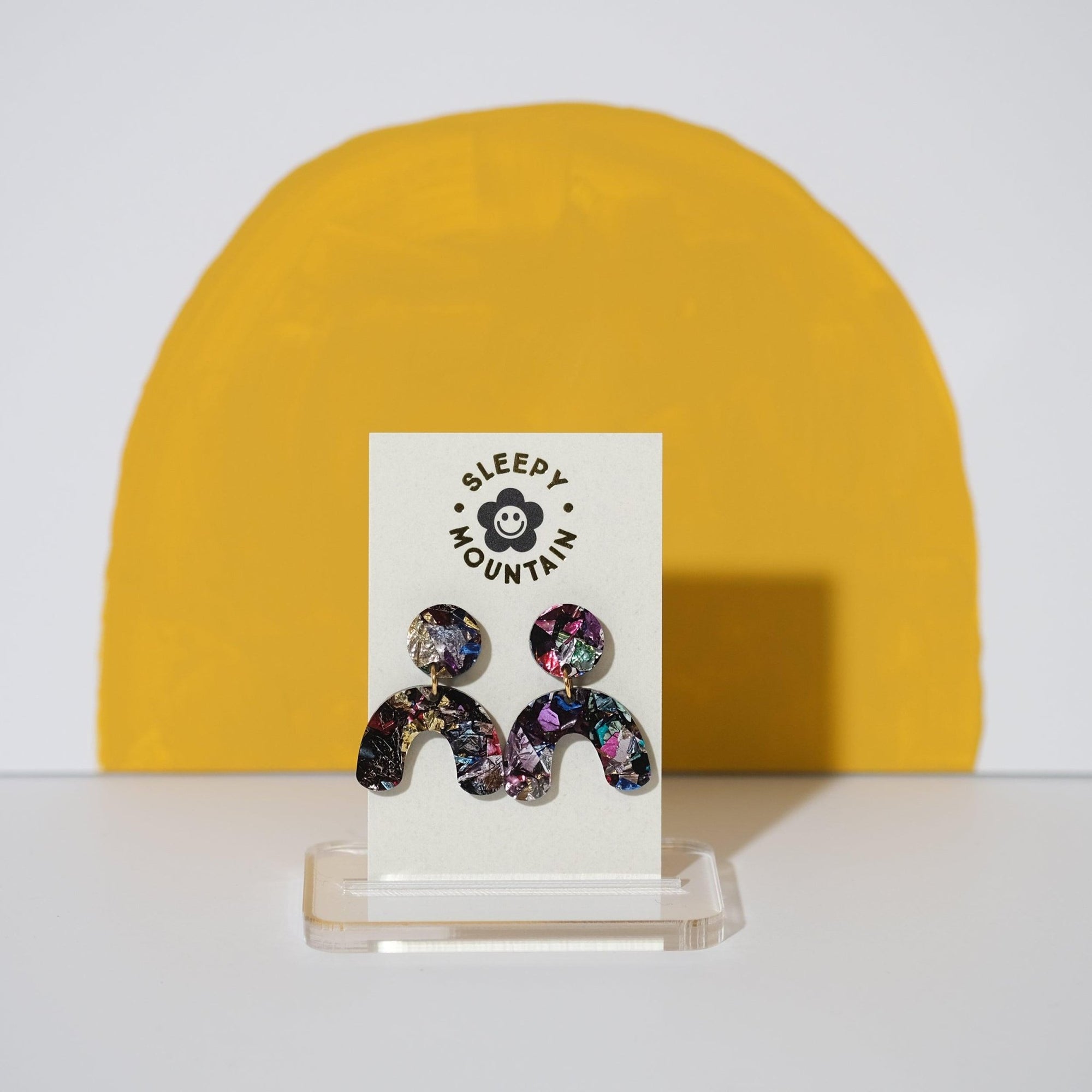 Mini Kaleidoscope Arch Dangle Earrings - Sleepy Mountain