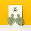 Monstera dangle earrings in sage green - Sleepy Mountain