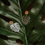 Monstera Leaf Dangle Earrings - Clear and Gold - Sleepy Mountain