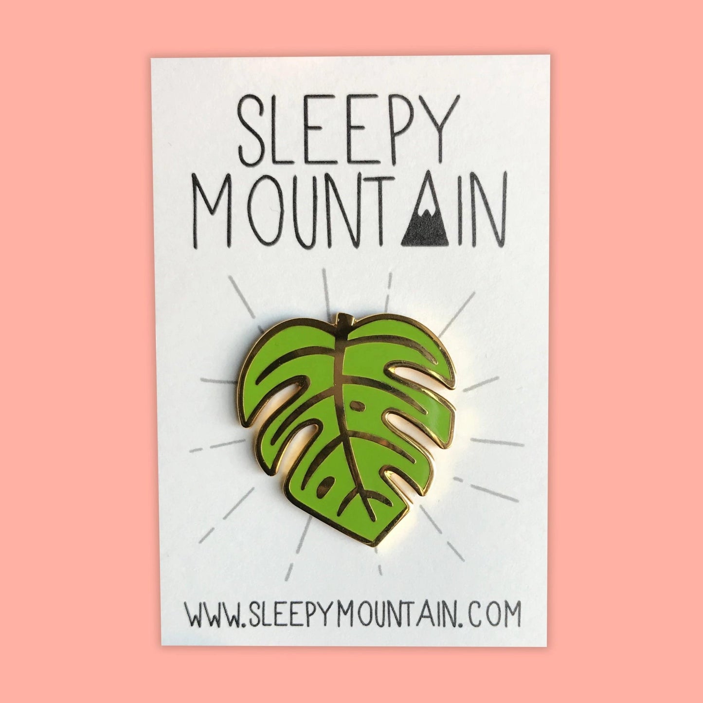 Monstera Leaf Enamel Pin - Sleepy Mountain