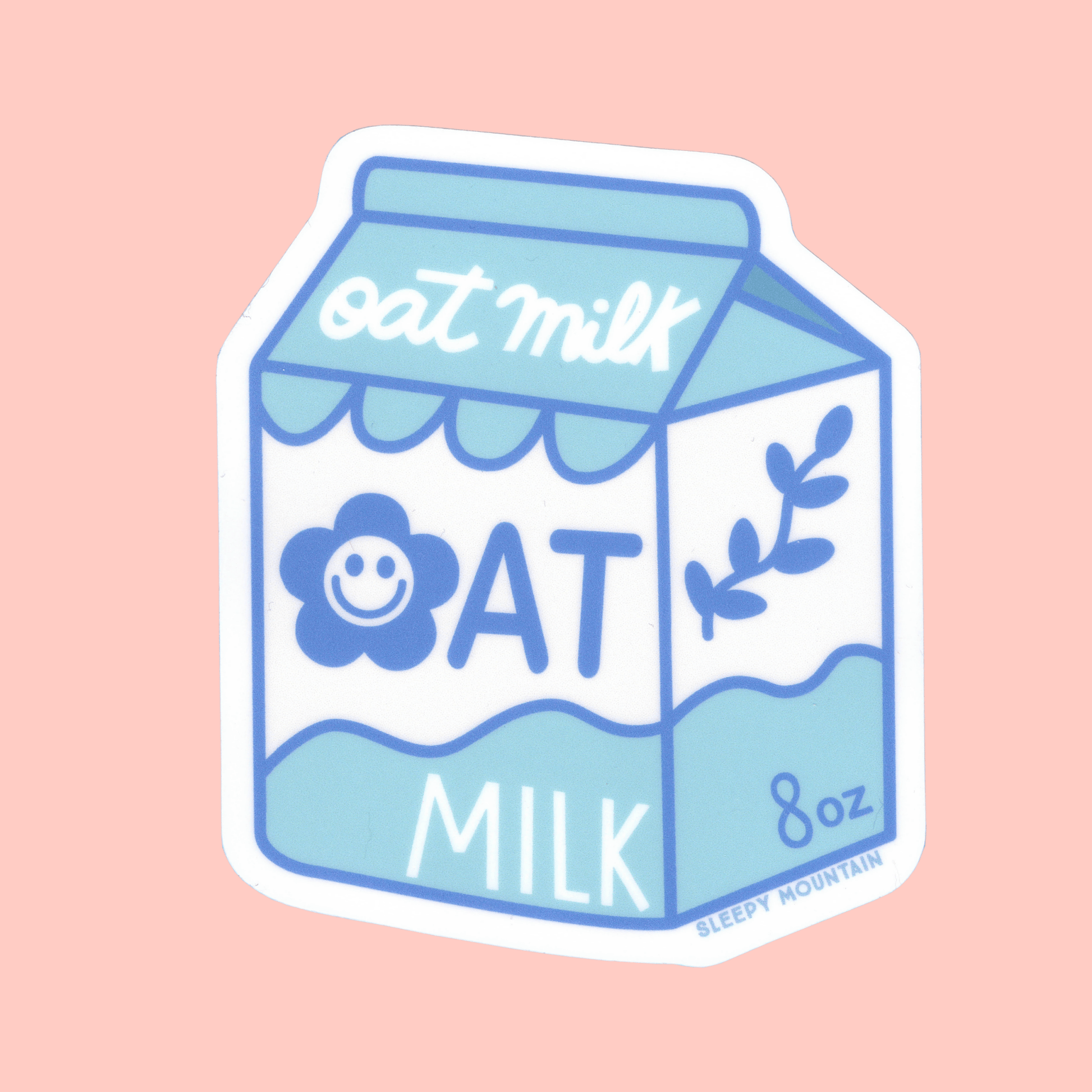 Oat Milk Carton Sticker - Sleepy Mountain