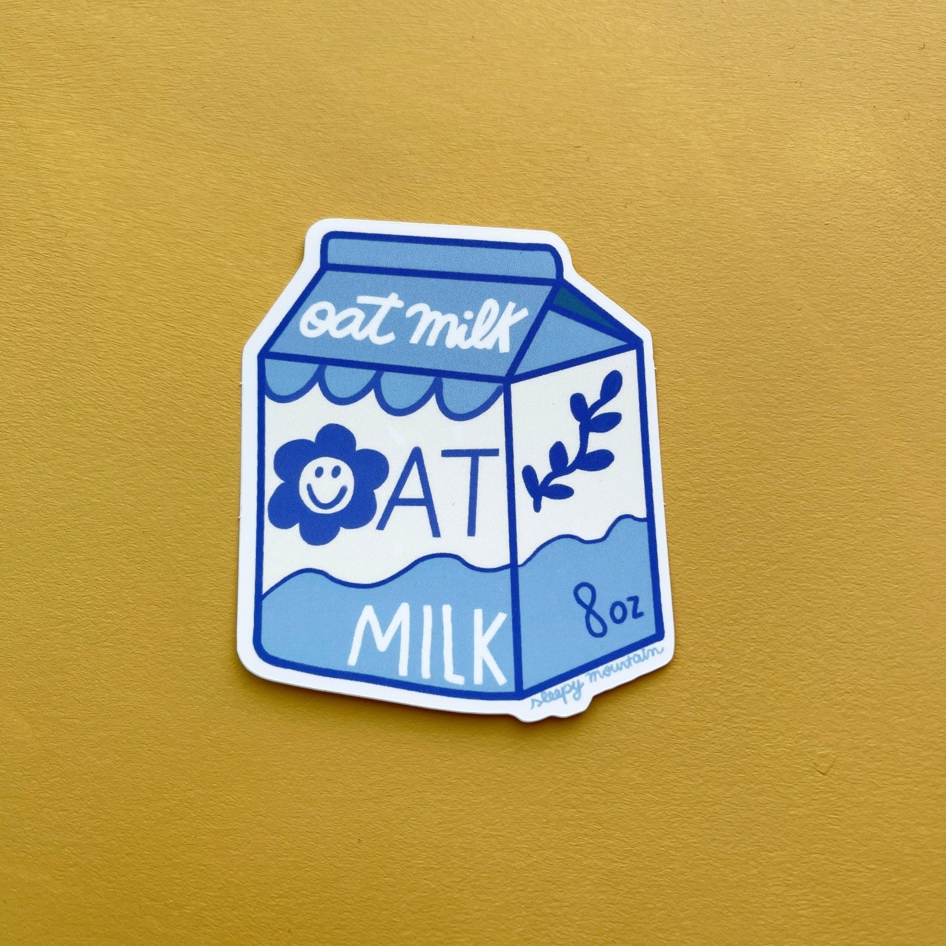 Oat Milk Carton Sticker - Sleepy Mountain
