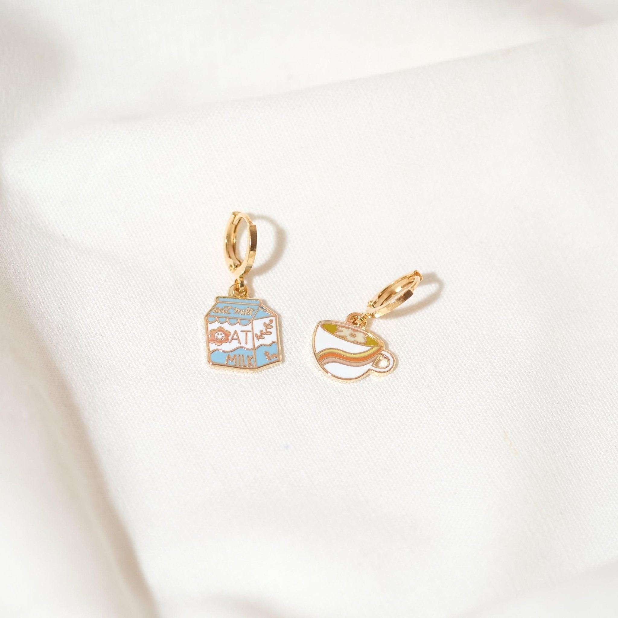 Oat milk Latte Huggie Hoop Earrings - Sleepy Mountain
