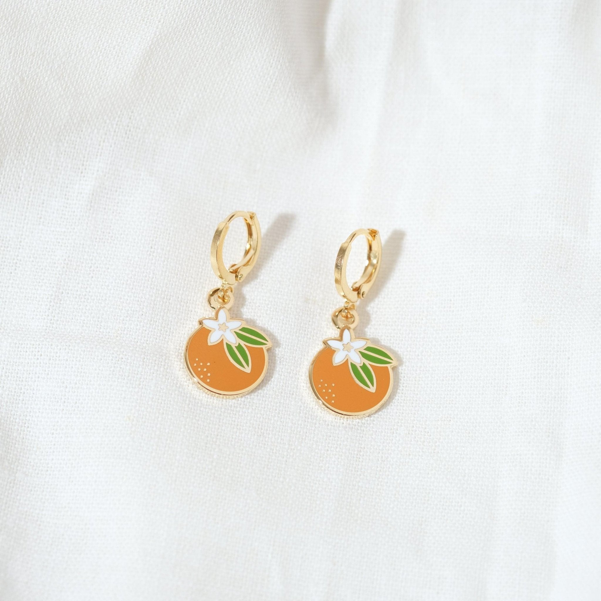 Orange Blossom Huggie Hoop Earrings - Sleepy Mountain
