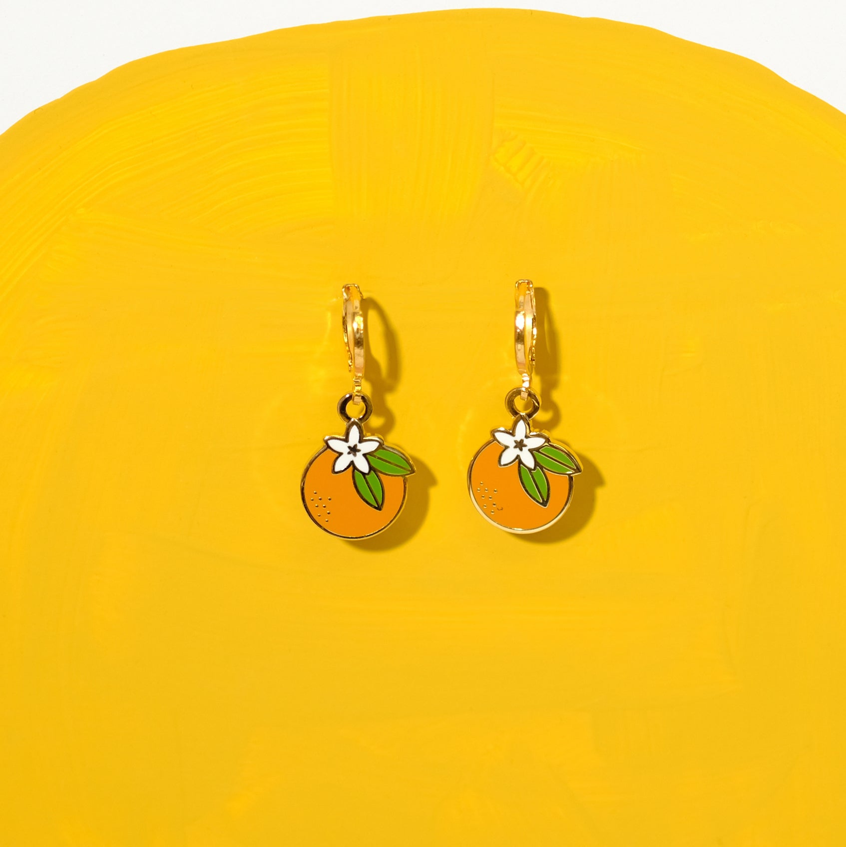 Orange Blossom Huggie Hoop Earrings - Sleepy Mountain